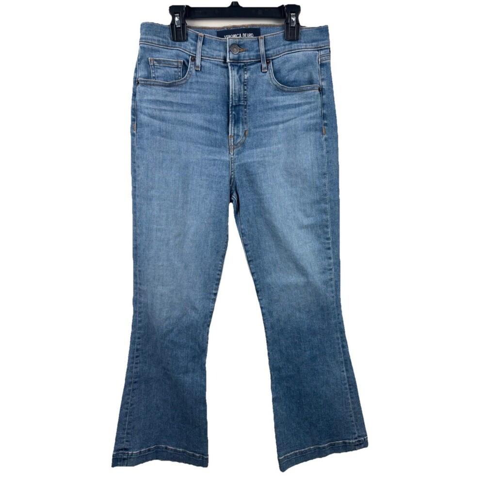 Veronica Beard  Carson High-Rise Ankle-Flare Jeans in Black - Women's Size 28